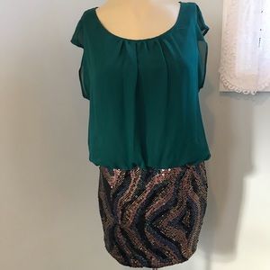 As U Wish blouson sequin mini dress.